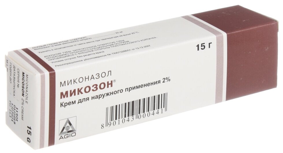 Микозон крем д/нар. прим., 2%, 15 г, 1 шт., 1 уп.