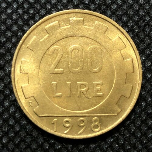 Монета Италия 200 Лир 1998 год #2-7 клуб нумизмат монета 2500000 лир турции 1998 года серебро лесное хозяйство tema