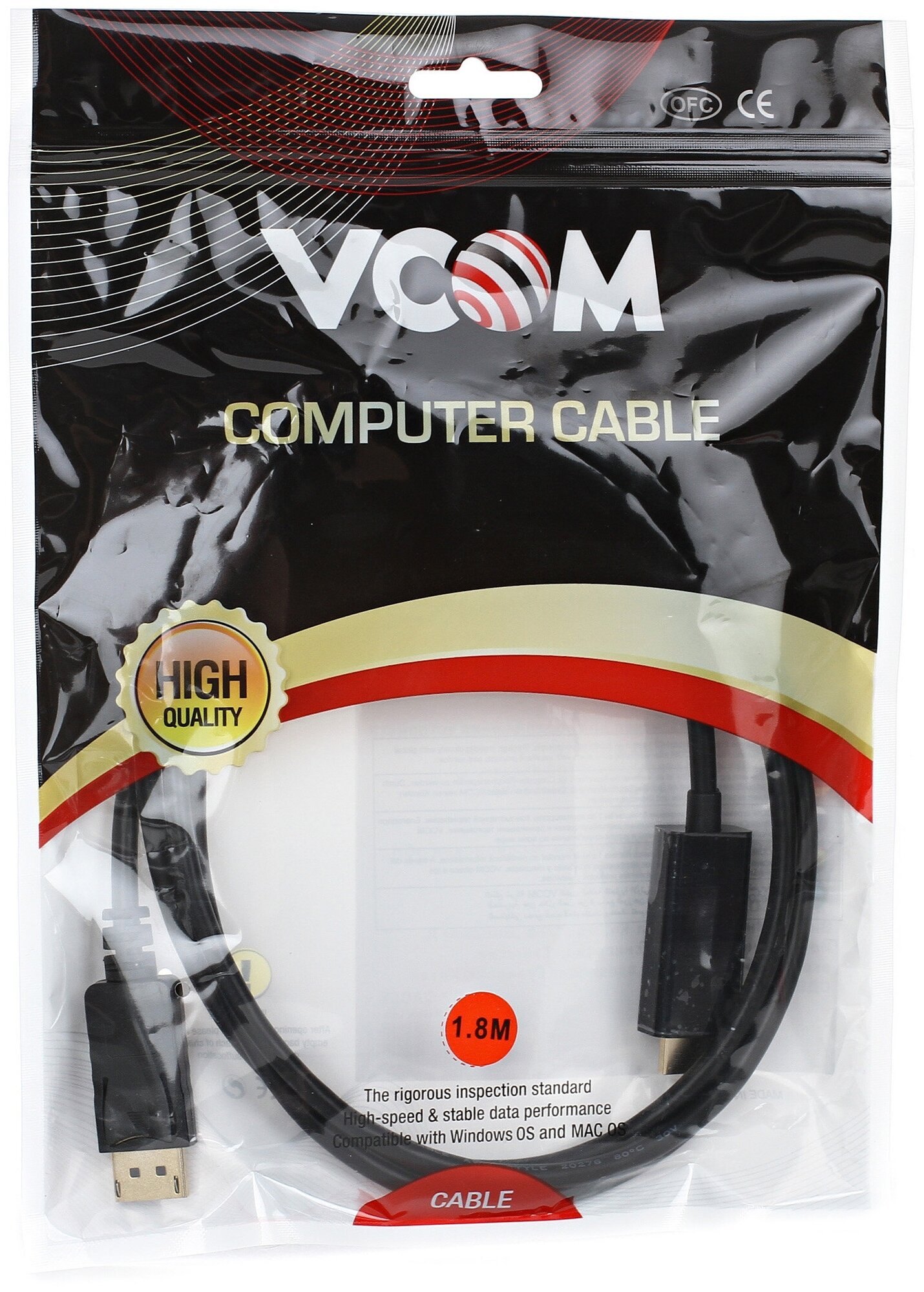 кабель DisplayPort M-HDMI M 1.8 метра Vcom - фото №9