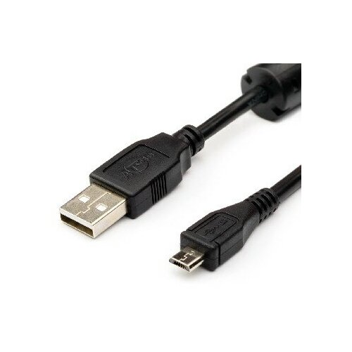 кабель atcom ат0109 usb 2 0 am bm 5 м белый Кабель ATCOM АТ9174 USB 2.0 AM/Micro USB, 5 pin 0,8м, черный