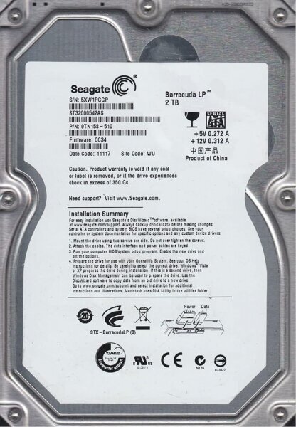 Жесткий диск Seagate ST32000542AS 2Tb SATAII 3,5" HDD