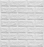 "Кирпич белый классический" Панели самоклеящиеся стеновые 550х500х3 мм интерьерные декоративные для ванной и спальни 20 шт.