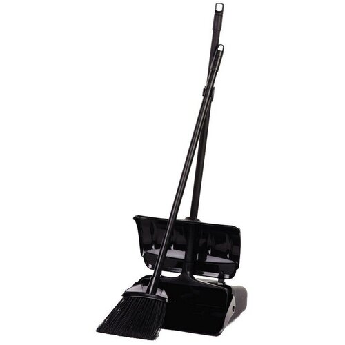 Комплект для уборки ЭкоКоллекция совок 30 см, с крышкой, щетка 15 см, алюминиевая ручка 75 см