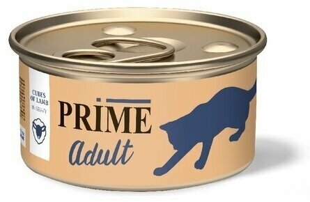 PRIME MEAT ADULT CAT для взрослых кошек с ягненком в соусе (75 гр х 24 шт) - фотография № 3