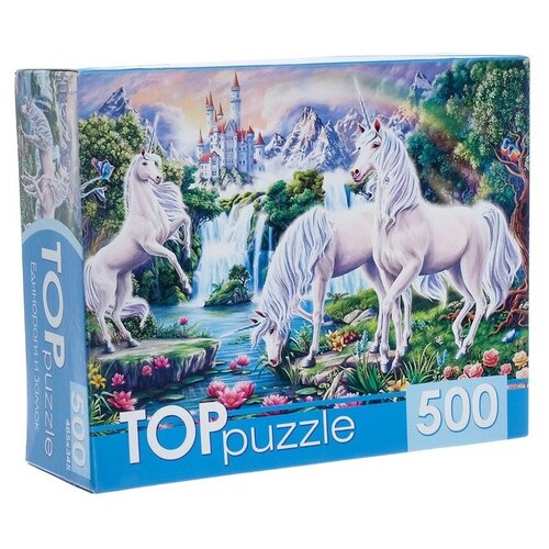 фото Пазл рыжий кот top puzzle единороги и замок (хтп500-4237), 500 дет.