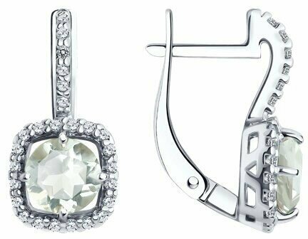 Серьги Diamant online, серебро, 925 проба, фианит, аметист
