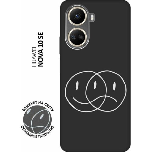 Матовый чехол Two Faces W для Huawei nova 10 SE / Хуавей нова 10 СЕ с 3D эффектом черный матовый чехол two faces w для huawei nova 10 se хуавей нова 10 се с 3d эффектом черный