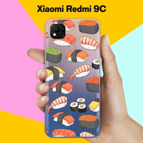 Силиконовый чехол Суши на Xiaomi Redmi 9C силиконовый чехол суши собачки на honor 9c