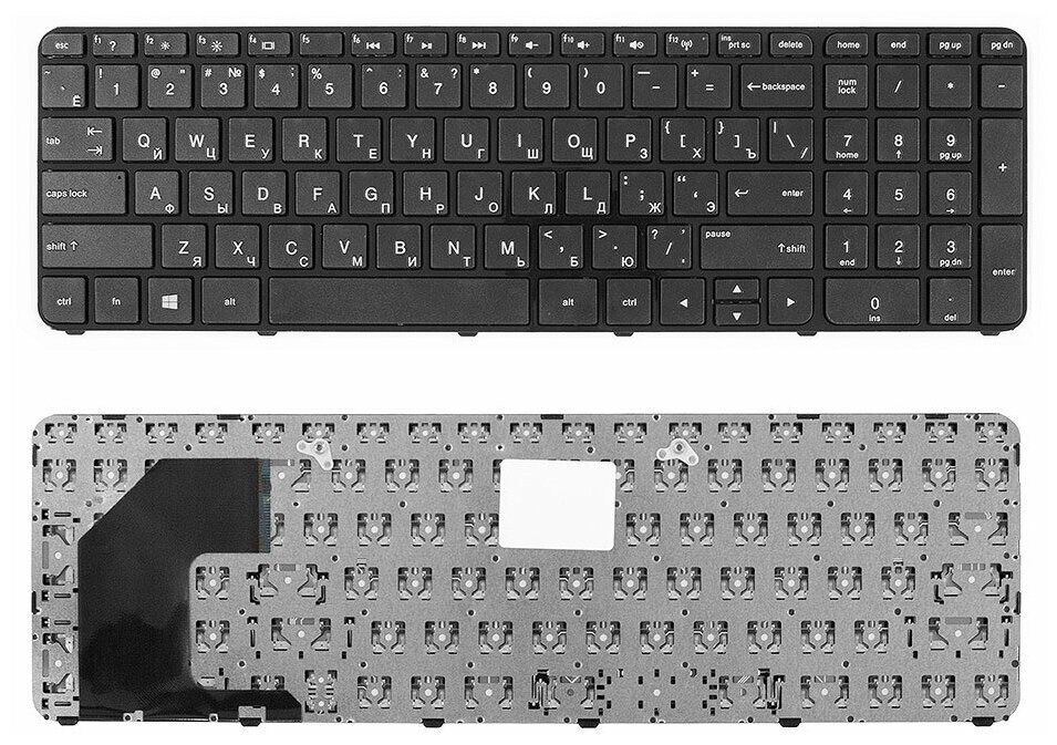 HP Клавиатура HP Pavilion Envy 15-B 15T-B 15-B000. Плоский Enter. Черная с черной рамкой. PN: AEU367