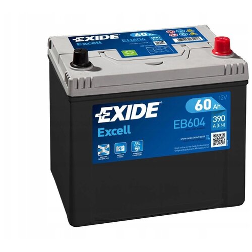 Exide Excell Asia АКБ залитая обратной полярности 60Ah 75D23L eb604