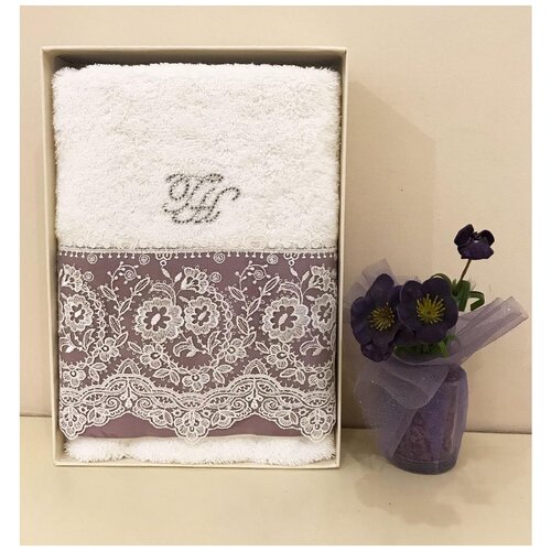 фото Tivolyo home arredo dantelli лицевое полотенце фиолетовый