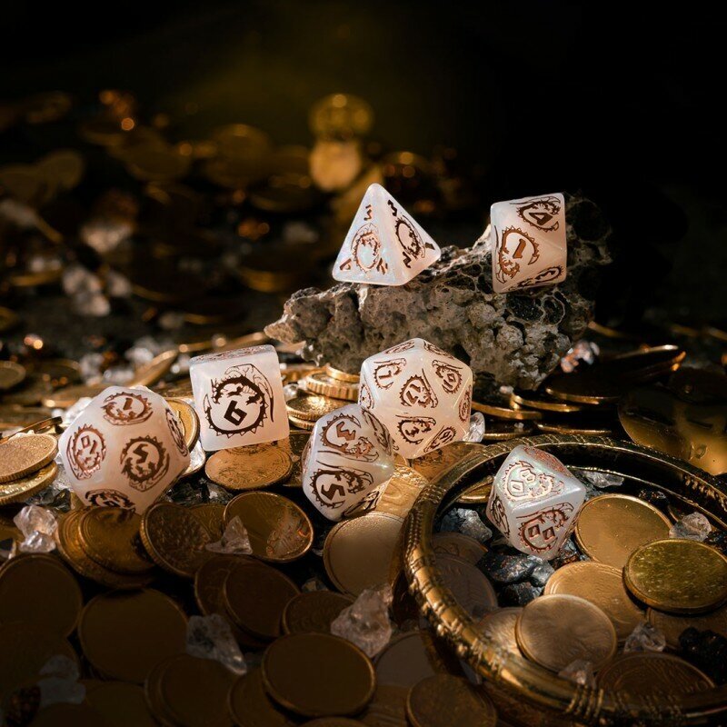 Набор кубиков для настольных ролевых игр Q-Workshop Dragons Dice Set: Quartz - фото №5