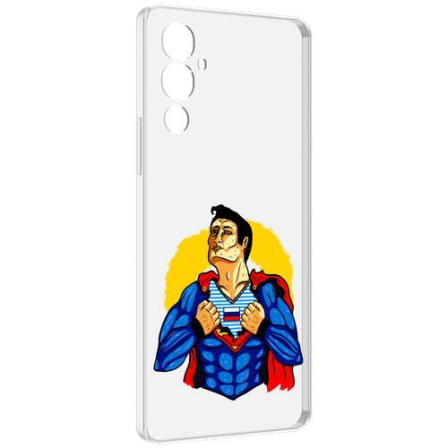 Чехол MyPads русский супермен для Tecno Pova 4 задняя-панель-накладка-бампер