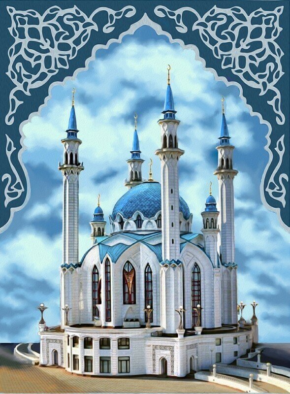 Мечеть Кул-Шариф #АЖ-1741 Алмазная живопись Набор алмазная мозаика 30 х 40 см