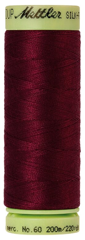 Нить для машинного квилтинга SILK-FINISH COTTON 60, 200 м 100% хлопок 0109 Bordeaux ( 9240-0109 )