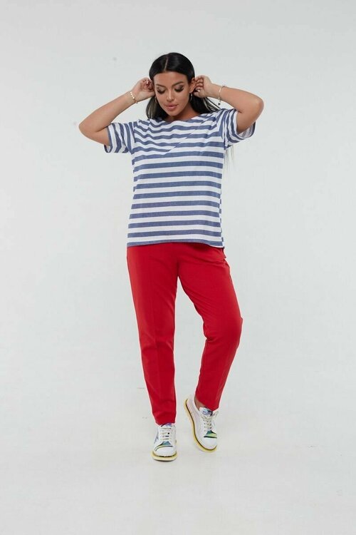 Костюм BUYPOLMAN, футболка и брюки, повседневный стиль, полуприлегающий силуэт, размер 64, красный