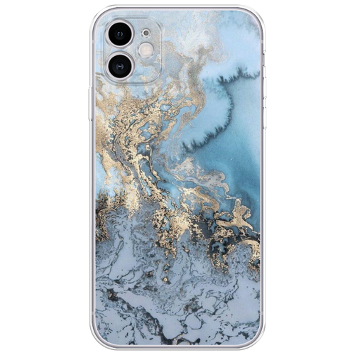 Силиконовый чехол на Apple iPhone 11 / Айфон 11 Морозная лавина синяя силиконовый чехол на apple iphone 11 айфон 11 морозная лавина серая