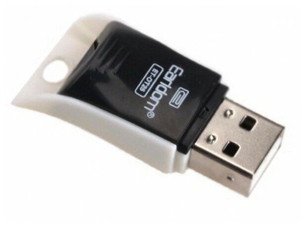 Кардридер Earldom для microSD, ET-OT25, USB 2.0, пластик, цвет: белый, с чёрной вставкой