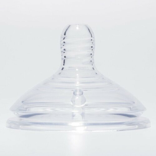 Соска силиконовая, антиколиковая на бутылочку, 3мес, широкое горло, диаметр 60мм, средний поток