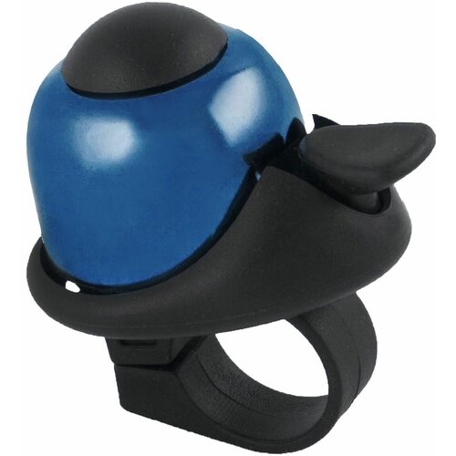 фото Звонок велосипедный m-wave алюминий/пластик, синий d36 мм, громкий и долгий звук