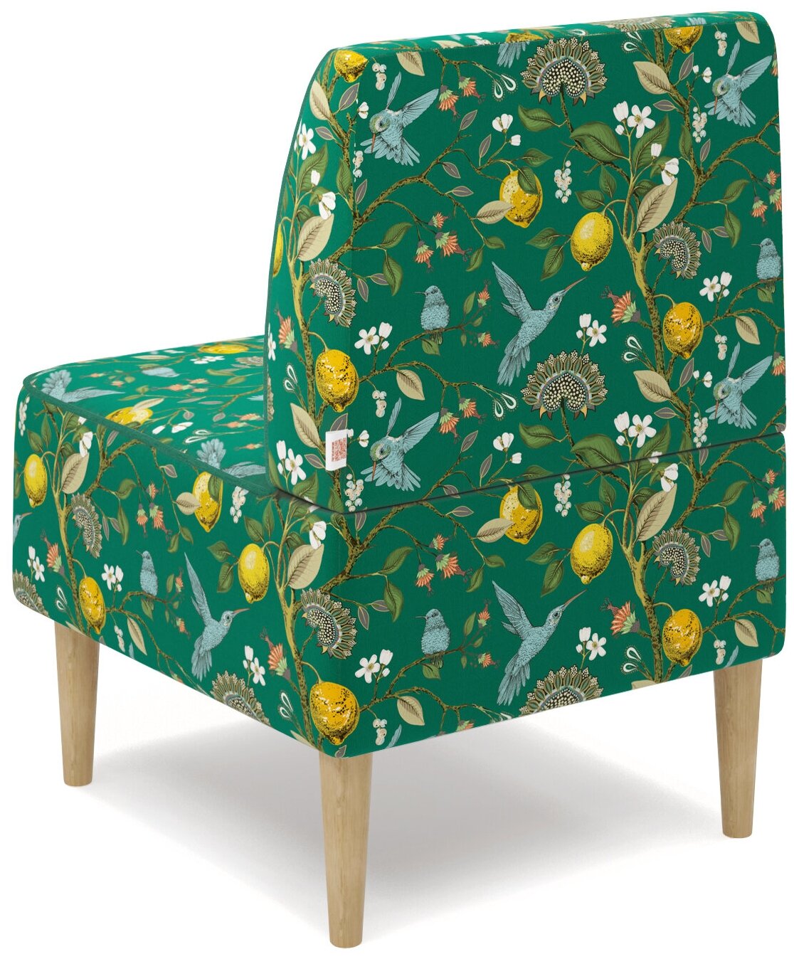 Кресло одос принт Лимон зеленый, микровелюр, 58х82х61 (ШхВхГ) - фотография № 6