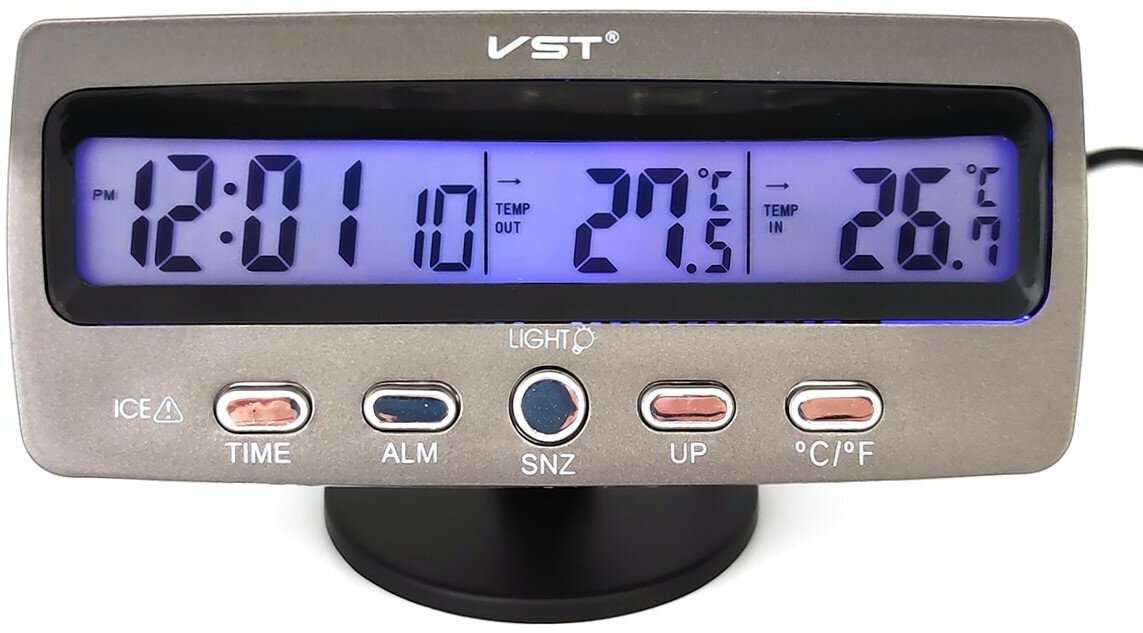 Термометр электронный, цифровой термометр, авточасы, часы в машину, часы в машину на панель 7045V - фотография № 5