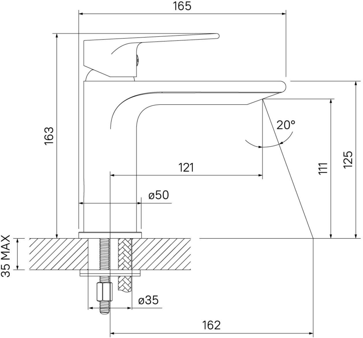 Смеситель для раковины Iddis Edifice EDISB00i01 хром