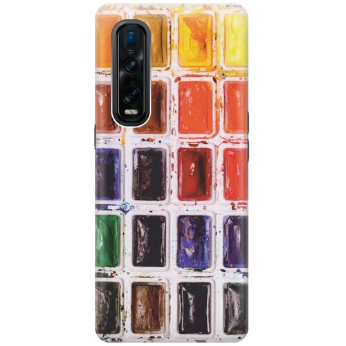 фото Cиликоновый чехол на oppo find x2 pro / оппо файнд х2 про с принтом "палитра красок" gosso