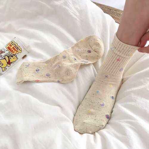 фото Носки i miss you, размер 37-39, бежевый