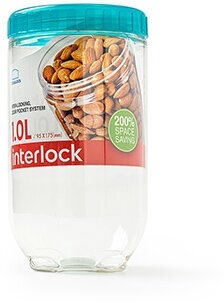 LocknLock Банка для сыпучих продуктов Interlock, 1000 мл, 9.5x18 см, 9.5x9.5x18 см - фотография № 2