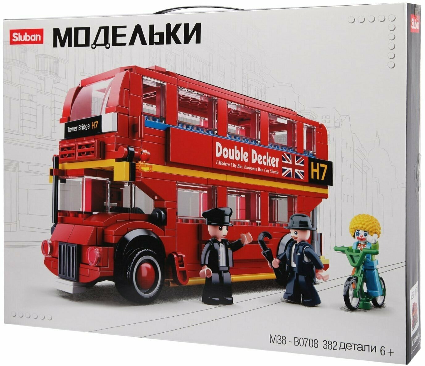 Конструктор SLUBAN Классический транспорт Лондонский автобус M38-B0708