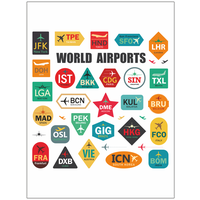 Наклейки стикеры Значки международных аэропортов