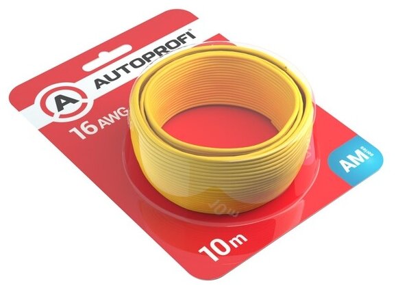 Провод монтажный, низковольтный AUTOPROFI ELECTRICA APW 166 Сечение: 1,3мм2 /16AWG. Цвет: Желтый. Длина провода: 10 м. Упаковка: ПВХ блистер.