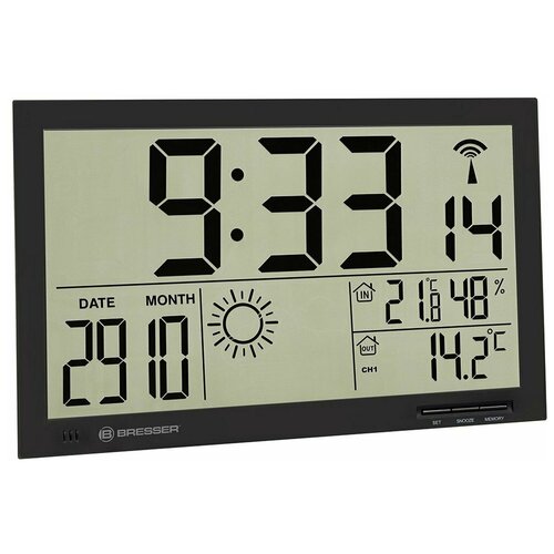 Метеостанция (настенные часы) Bresser MyTime Jumbo LCD, белая 74647