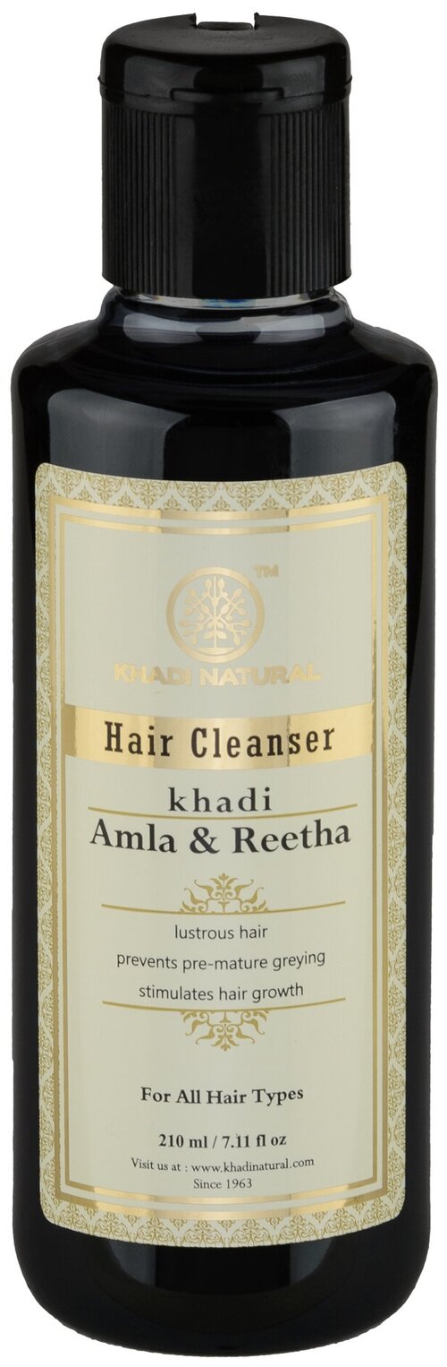 Khadi Natural шампунь Амла и Ритха против перхоти и выпадения для всех типов волос, 210 мл