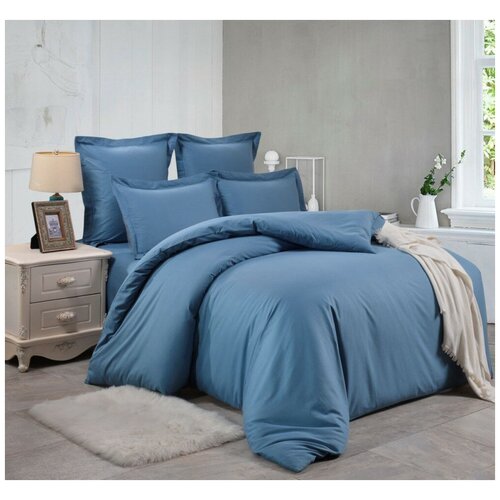 Комплект постельного белья Valtery C-1003, 1.5-спальное, хлопок, синий
