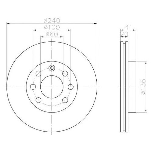 BEHR-HELLA 8DD355108331 диск тормозной передний_