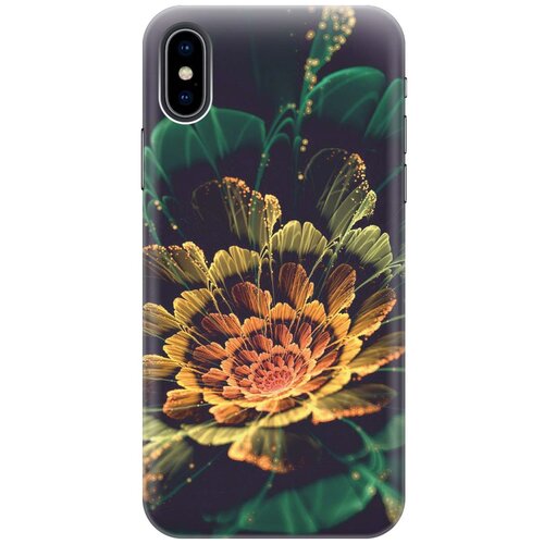 фото Re:paчехол - накладка artcolor для apple iphone xs / x с принтом "красивый цветок"