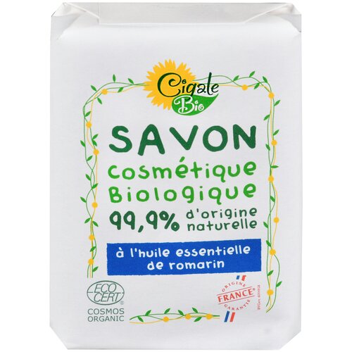 Мыло твердое с маслом Розмарина органическое экологическое 100 г CIGALE BIO (Франция)
