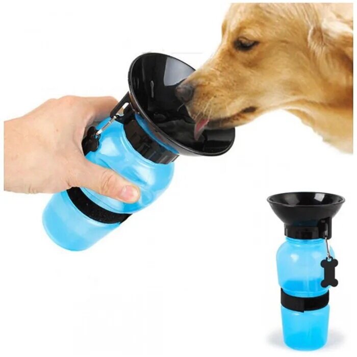 фото Портативная поилка для животных/RZ-172/Aqua Dog/550 мл/ дорожная поилка/непроливайка/синий