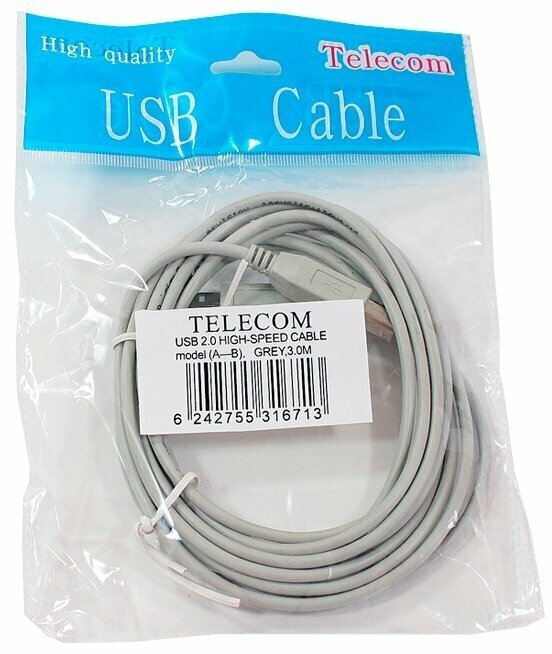 Кабель Telecom Кабель USB2.0 соединительный USB A-B Telecom TC6900 (3.0м) (oem)