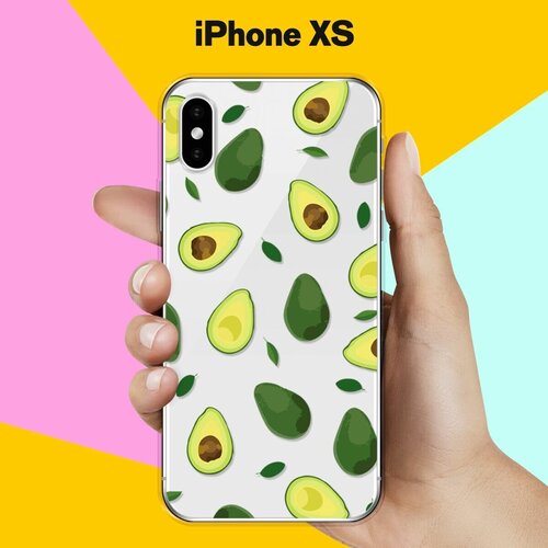 Силиконовый чехол Узор из Авокадо на Apple iPhone Xs силиконовый чехол авокадо кот на apple iphone xs