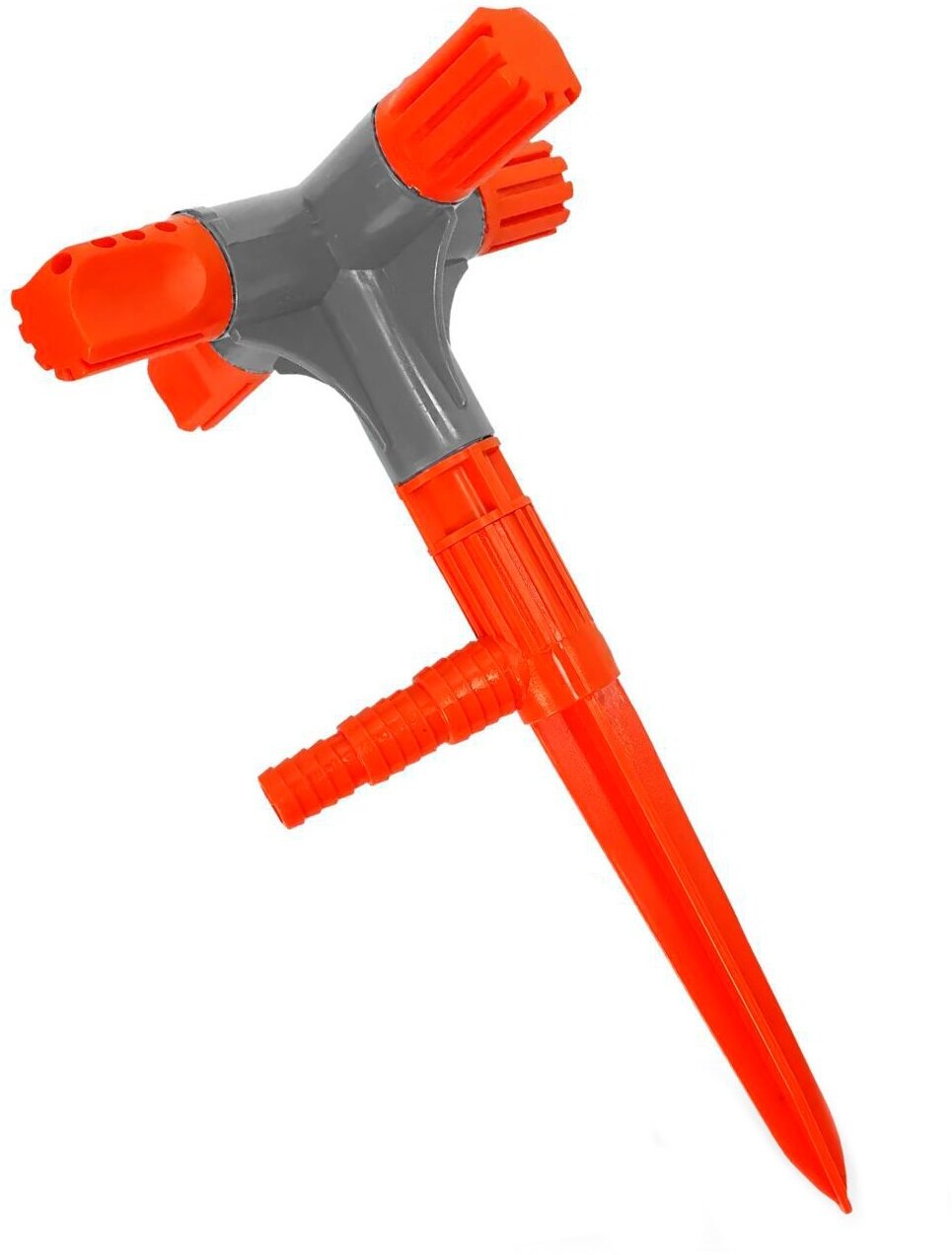 фото Дождеватель (разбрызгиватель) 4-х лучевой на пике, круговой, пластик 21х15х14, E1M