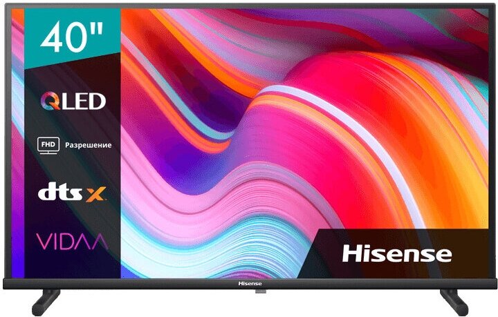 Hisense Телевизор 40 Hisense 40A5KQ, QLED, FHD 1920x1080, Smart TV, черный