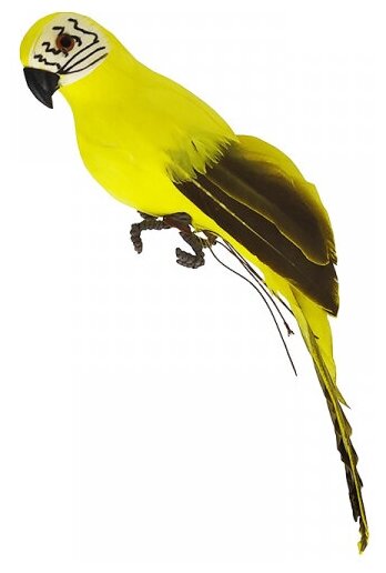 Попугай перьевой "Пират" малый пиратский на плечо, цвет желтый, размер 25 см. Пиратская вечеринка.