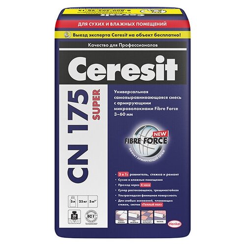 Универсальная смесь Ceresit CN 175 Super церезит cn 175 универсальная самовыравнивающаяся смесь 3 60мм 25кг 1535443
