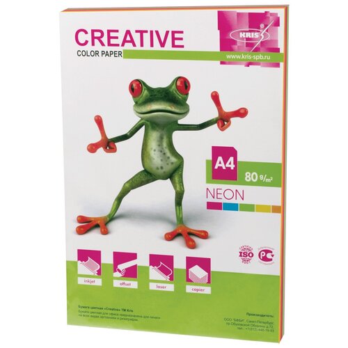 Бумага Creative A4 Color Neon 80 г/м², 50 л, разноцветный