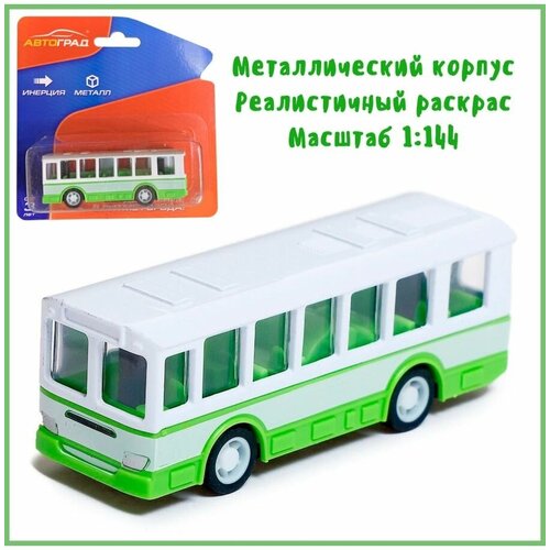 фото Модель автобуса металлическая, инерционный, м. 1:144 автоград
