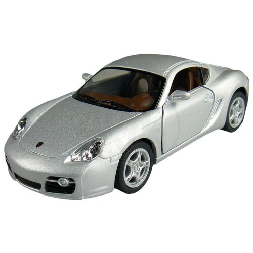 Легковой автомобиль Kinsmart Porsche Cayman S (KT5307W) 1:34, 12.5 см, серебристый радиоуправляемые игрушки barty радиоуправляемая машинка porsche cayman r