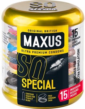 53321 Maxus Special, 15 шт. Презервативы с железным кейсом точечно-ребристые